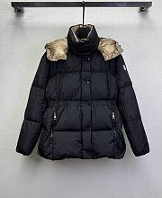 Okify Moncler Parana Black Waisted Down Jacket For Women  - 1