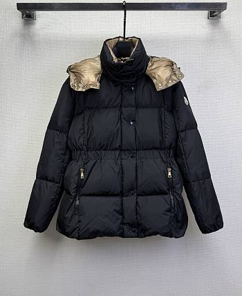 Okify Moncler Parana Black Waisted Down Jacket For Women 