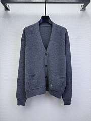 Okify Louis Vuitton Gray Cardigan Unisex 26046 - 1