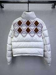 Okify Moncler Megara White Wool Short Down Jacket For Women - 5