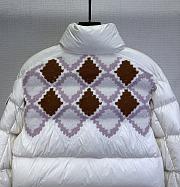 Okify Moncler Megara White Wool Short Down Jacket For Women - 2