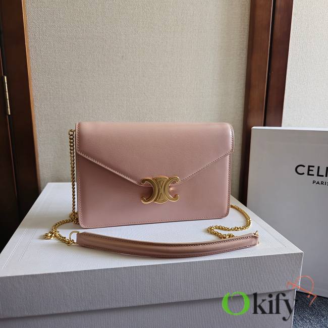 Okify Celine Margo WOC Bag In Pink 19.5x4.5x12.5cm - 1