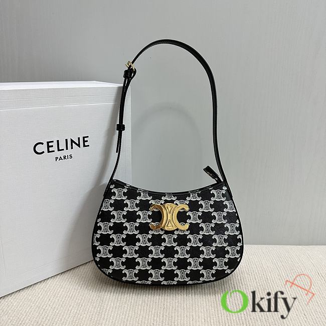 Okify Celine Medium Tilly Bag In Black White Triomphe 22x13.5x4cm - 1