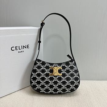 Okify Celine Medium Tilly Bag In Black White Triomphe 22x13.5x4cm