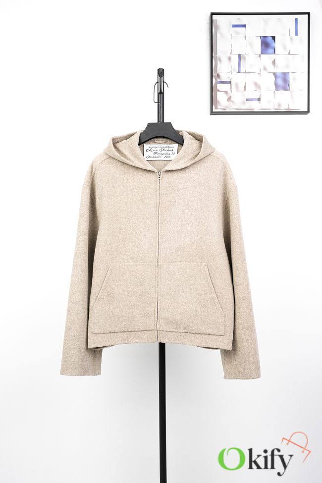 Okify Acne Studio Beige Cashmere Hooded Jacket Unisex - 1