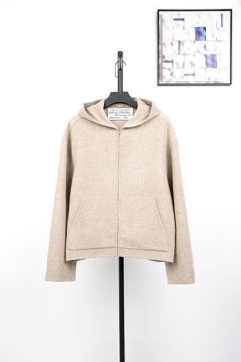 Okify Acne Studio Beige Cashmere Hooded Jacket Unisex
