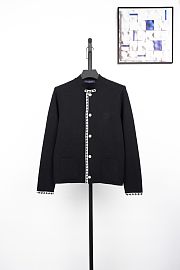 Okify Louis Vuitton Black Knitted Cardigan Jacket Unisex - 1