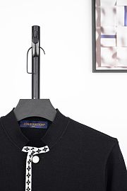 Okify Louis Vuitton Black Knitted Cardigan Jacket Unisex - 3