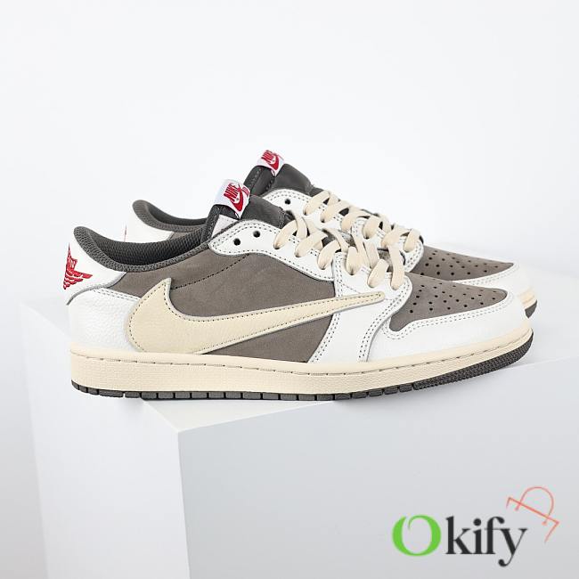 Okify Nike Air Jordan 1 Low x Travis Scott Reverse Sail And Ridgerock  - 1