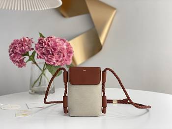 Okify Chloe Key Phone Pouch With Flap In Brown 18x13x3cm