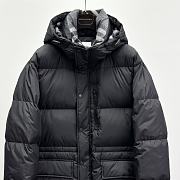 Okify Burberry Black Long Hooded Down Jacket Unisex - 4