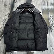 Okify Burberry Black Long Hooded Down Jacket Unisex - 3