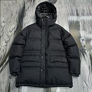 Okify Burberry Black Long Hooded Down Jacket Unisex - 1