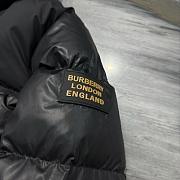 Okify Burberry Black Plaid Hooded Down Jacket  - 6