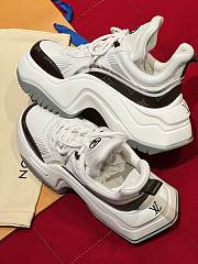 Okify Louis Vuitton Archlight 2.0 White Sneakers With Brown Monogram   - 5