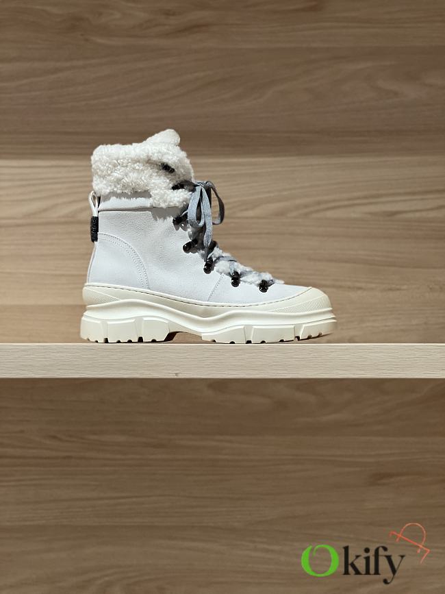 Okify Brunello Cucinelli White Snow Boots  - 1