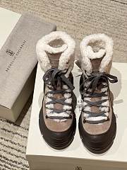 Okify Brunello Cucinelli Light Brown Snow Boots  - 3