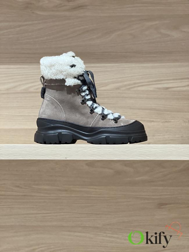 Okify Brunello Cucinelli Light Brown Snow Boots  - 1