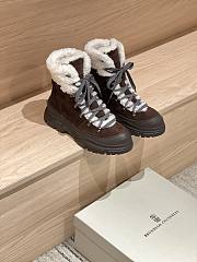 Okify Brunello Cucinelli Dark Brown Snow Boots  - 5