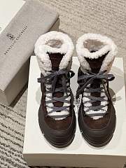 Okify Brunello Cucinelli Dark Brown Snow Boots  - 3