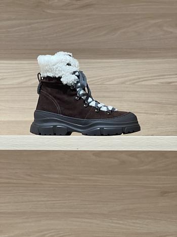 Okify Brunello Cucinelli Dark Brown Snow Boots 
