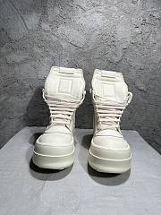 Okify Rick Owens White Platform High-Top Sneakers  - 4