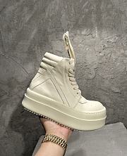 Okify Rick Owens White Platform High-Top Sneakers  - 5