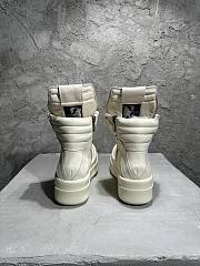 Okify Rick Owens White Platform High-Top Sneakers  - 6