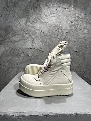 Okify Rick Owens White Platform High-Top Sneakers  - 1