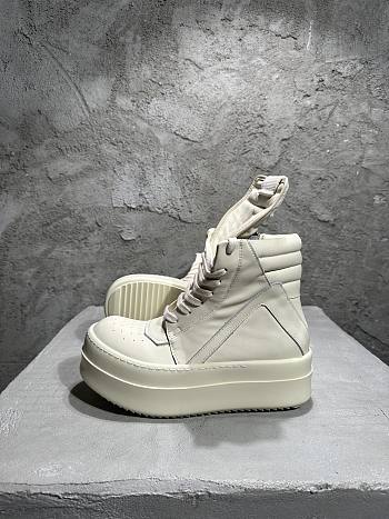Okify Rick Owens White Platform High-Top Sneakers 