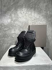 Okify Rick Owens Black Platform High-Top Sneakers  - 5