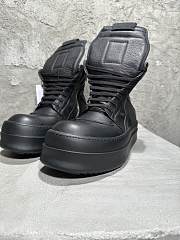 Okify Rick Owens Black Platform High-Top Sneakers  - 6