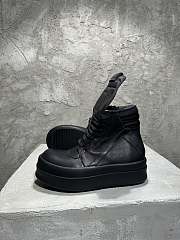 Okify Rick Owens Black Platform High-Top Sneakers  - 1