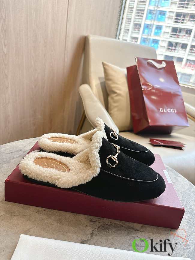 Okify Gucci Prince Town Black Horsebit Mule Loafers  - 1