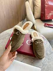 Okify Gucci Prince Town Dark Green Horsebit Mule Loafers  - 4