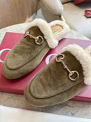 Okify Gucci Prince Town Dark Green Horsebit Mule Loafers  - 3