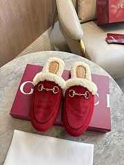 Okify Gucci Prince Town Red Horsebit Mule Loafers  - 2