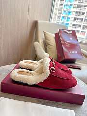 Okify Gucci Prince Town Red Horsebit Mule Loafers  - 1
