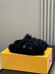 Okify Louis Vuitton Tuscan Black Wool Slippers - 5