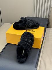 Okify Louis Vuitton Tuscan Black Wool Slippers - 4