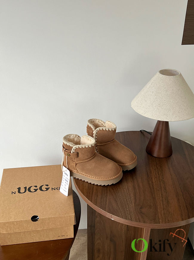Okify UGG Brown Snow Boots For Kids - 1