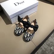 Okify Dior Black Oblique Bow Doll Shoes For Kids - 5