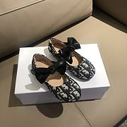 Okify Dior Black Oblique Bow Doll Shoes For Kids - 6