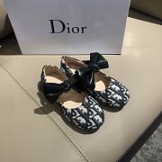 Okify Dior Black Oblique Bow Doll Shoes For Kids - 1