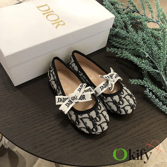 Okify Dior J'Adior Black Oblique Doll Shoes For Kids - 1