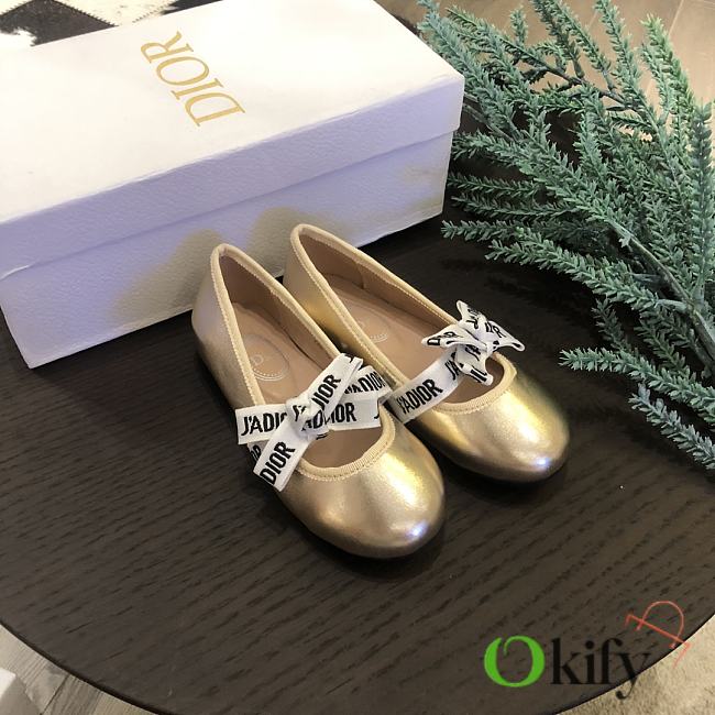 Okify Dior J'Adior Gold Doll Shoes For Kids - 1