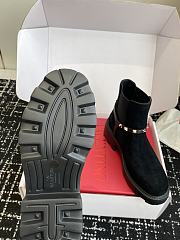 Okify Valentino Black Suede Martin Boots - 5