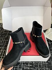 Okify Valentino Black Suede Martin Boots - 4