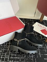 Okify Valentino Black Suede Martin Boots - 3