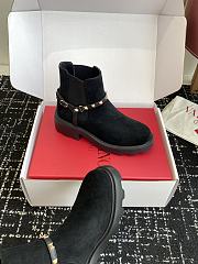 Okify Valentino Black Suede Martin Boots - 2